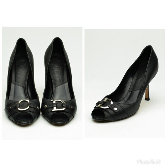 Christian Dior Leather Peep Toe heels - Picture 1 of 6